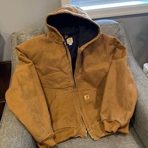 Mens hooded Carhartt brown jacket 2XL in EUC